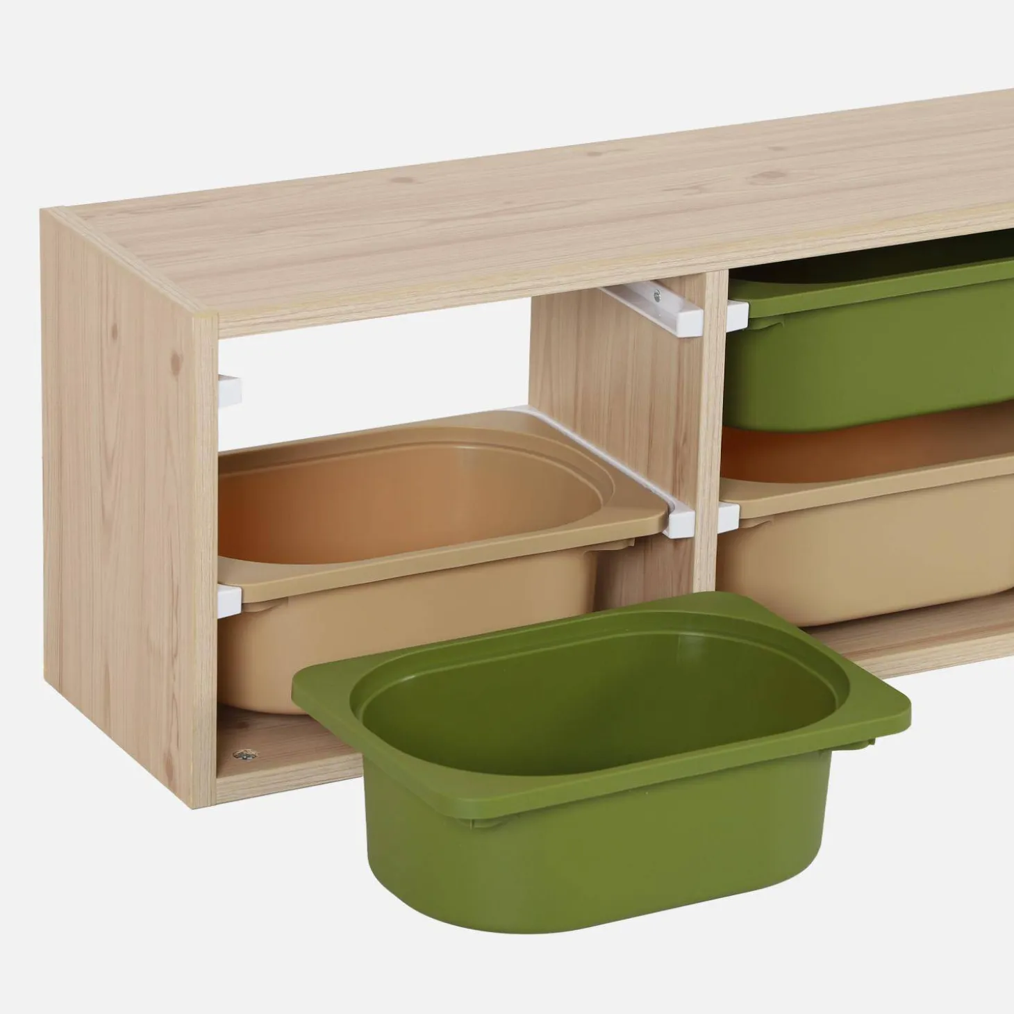 Mueble de almacenamiento infantil horizontal, 6 cajas coloridas