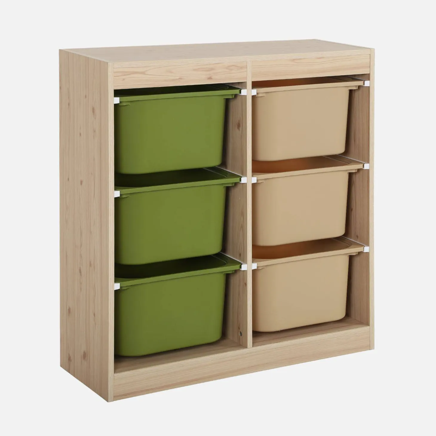 Mueble de almacenamiento infantil, 6 cajas coloridas