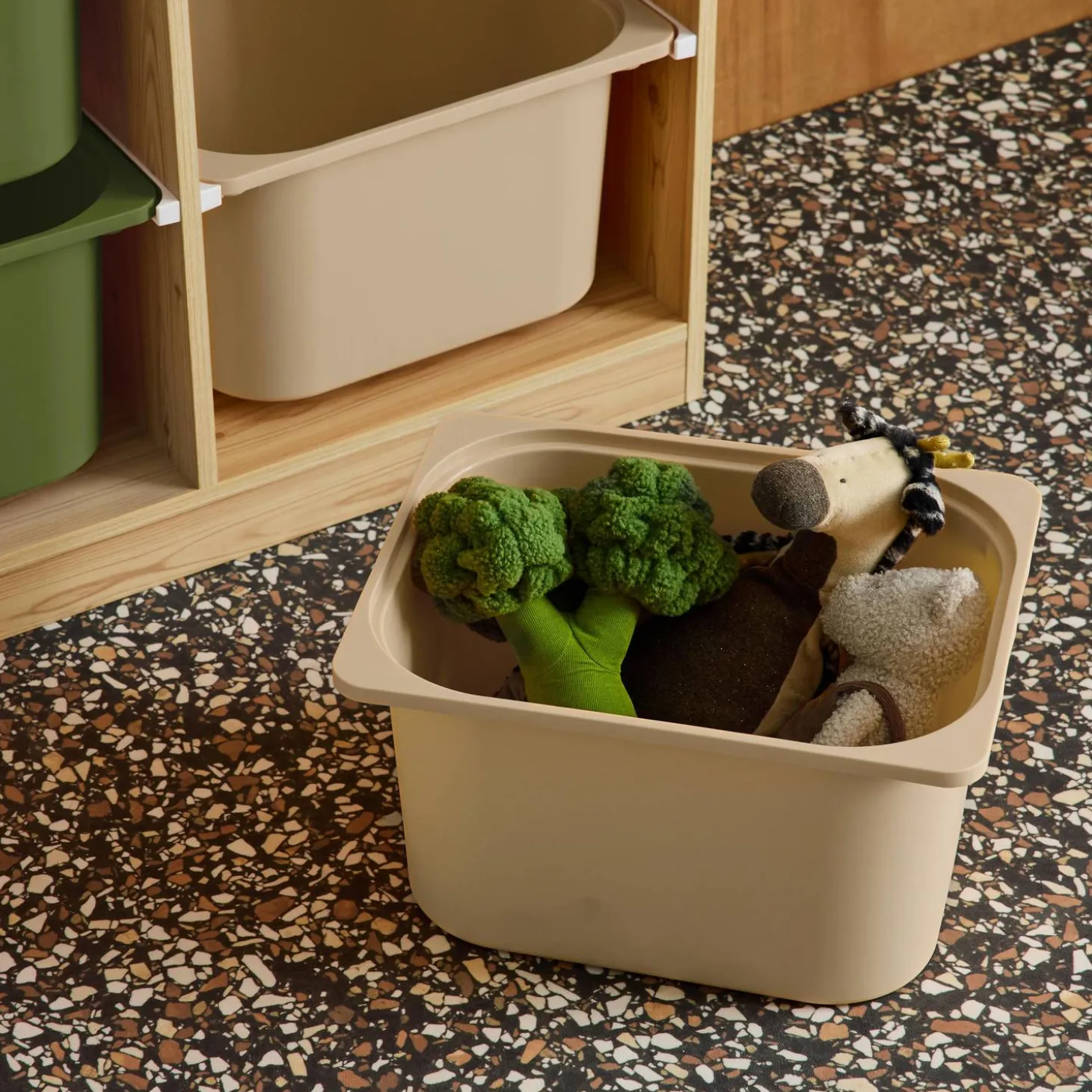 Mueble de almacenamiento infantil, 6 cajas coloridas
