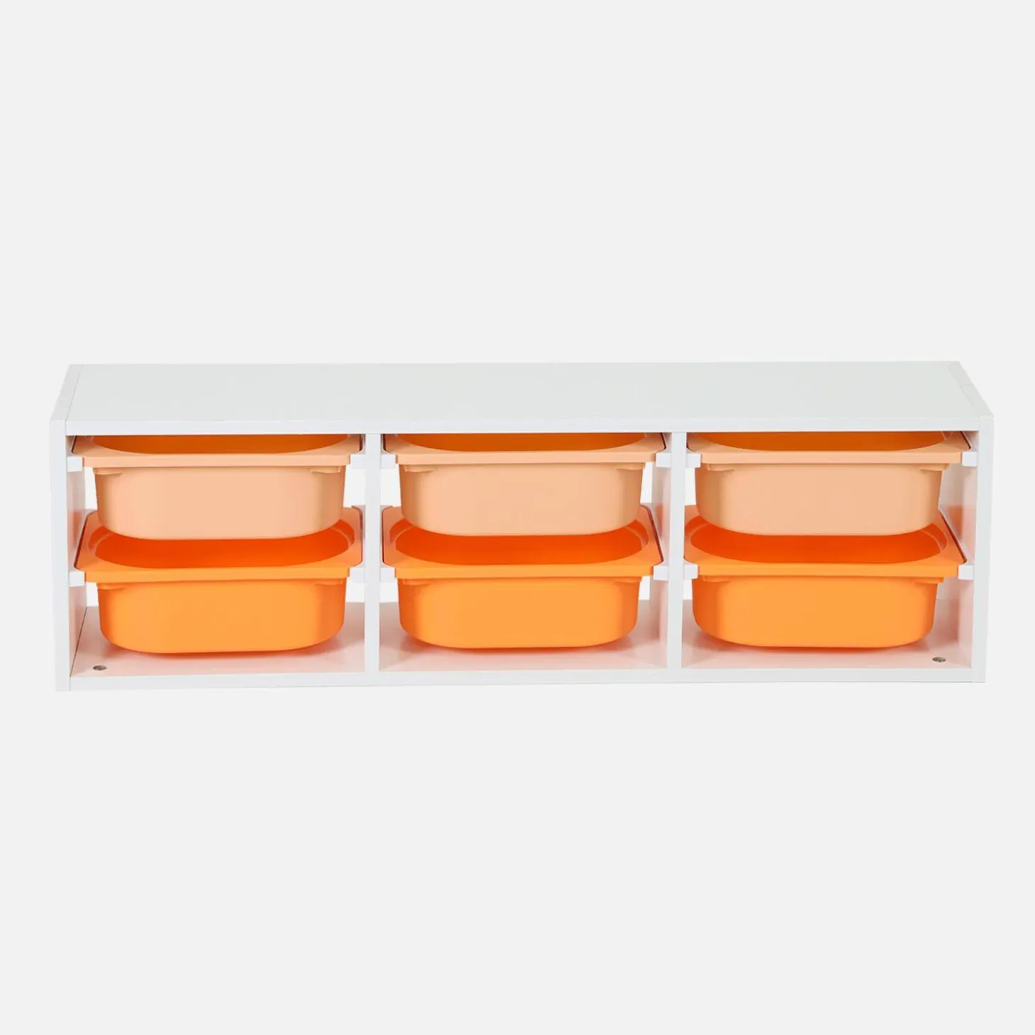 Mueble de almacenamiento infantil horizontal, 6 cajas coloridas