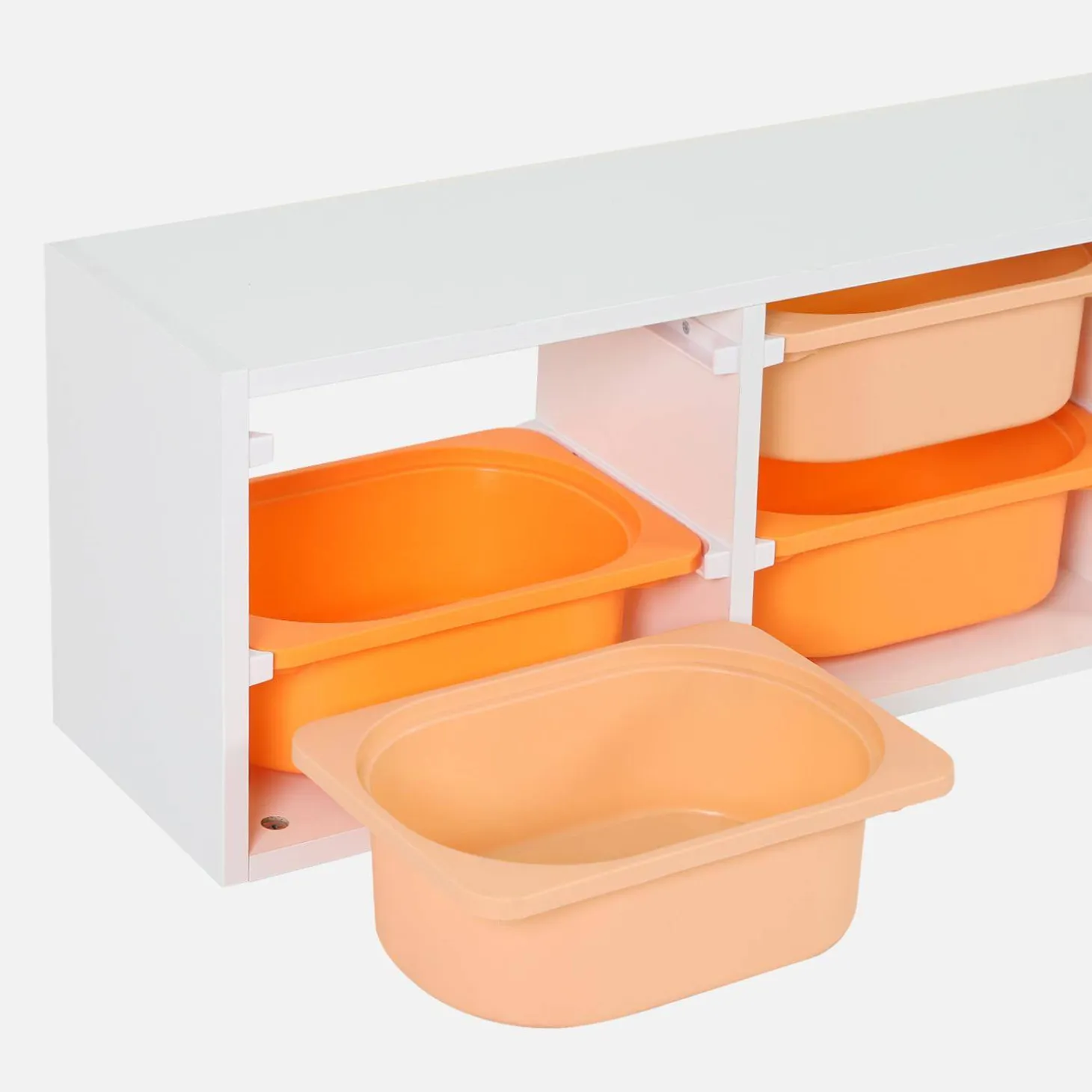 Mueble de almacenamiento infantil horizontal, 6 cajas coloridas