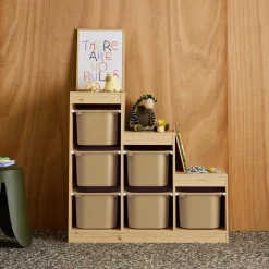 Mueble de almacenamiento infantil escalera, 6 cajones de almacenamiento