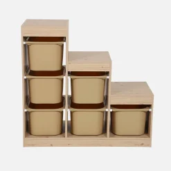 Mueble de almacenamiento infantil escalera, 6 cajones de almacenamiento