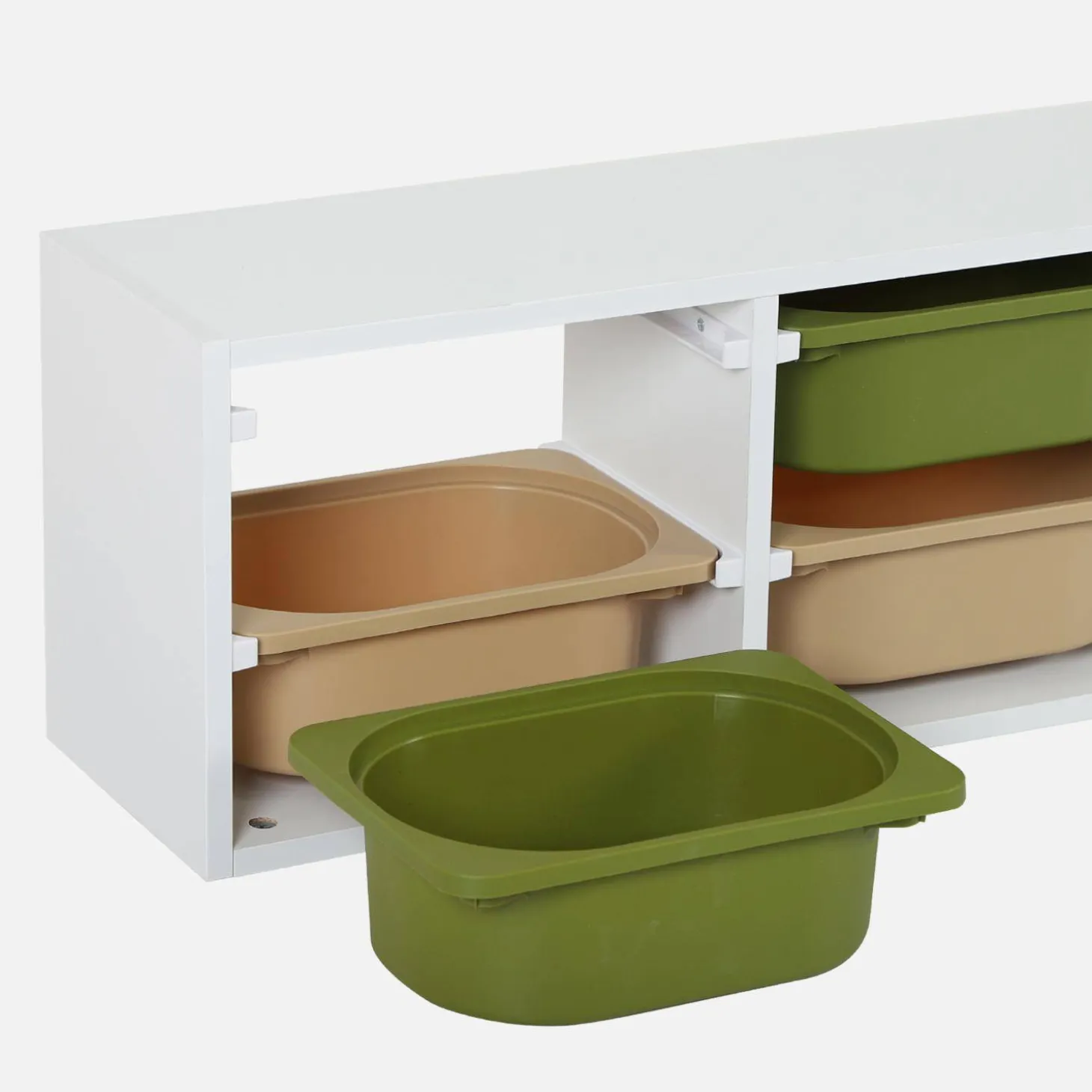 Mueble de almacenamiento infantil horizontal, 6 cajas coloridas