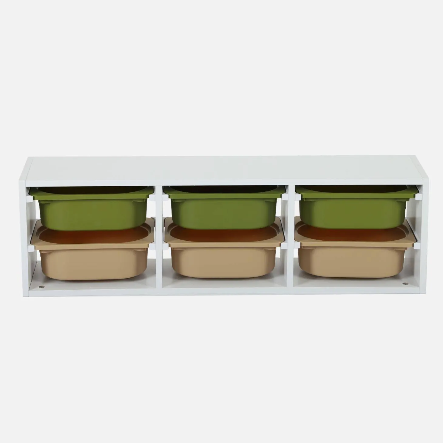 Mueble de almacenamiento infantil horizontal, 6 cajas coloridas