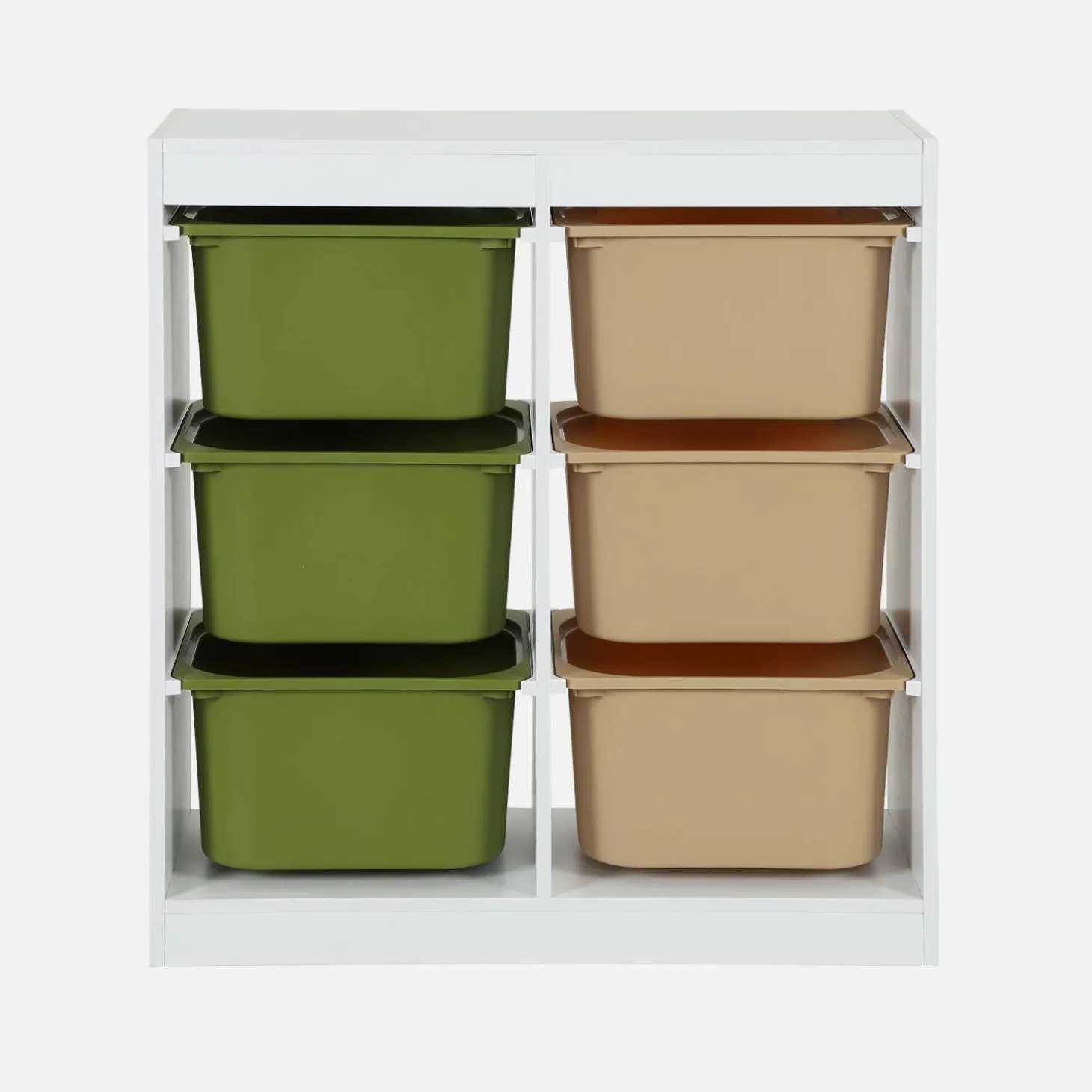 Mueble de almacenamiento infantil, 6 cajas coloridas