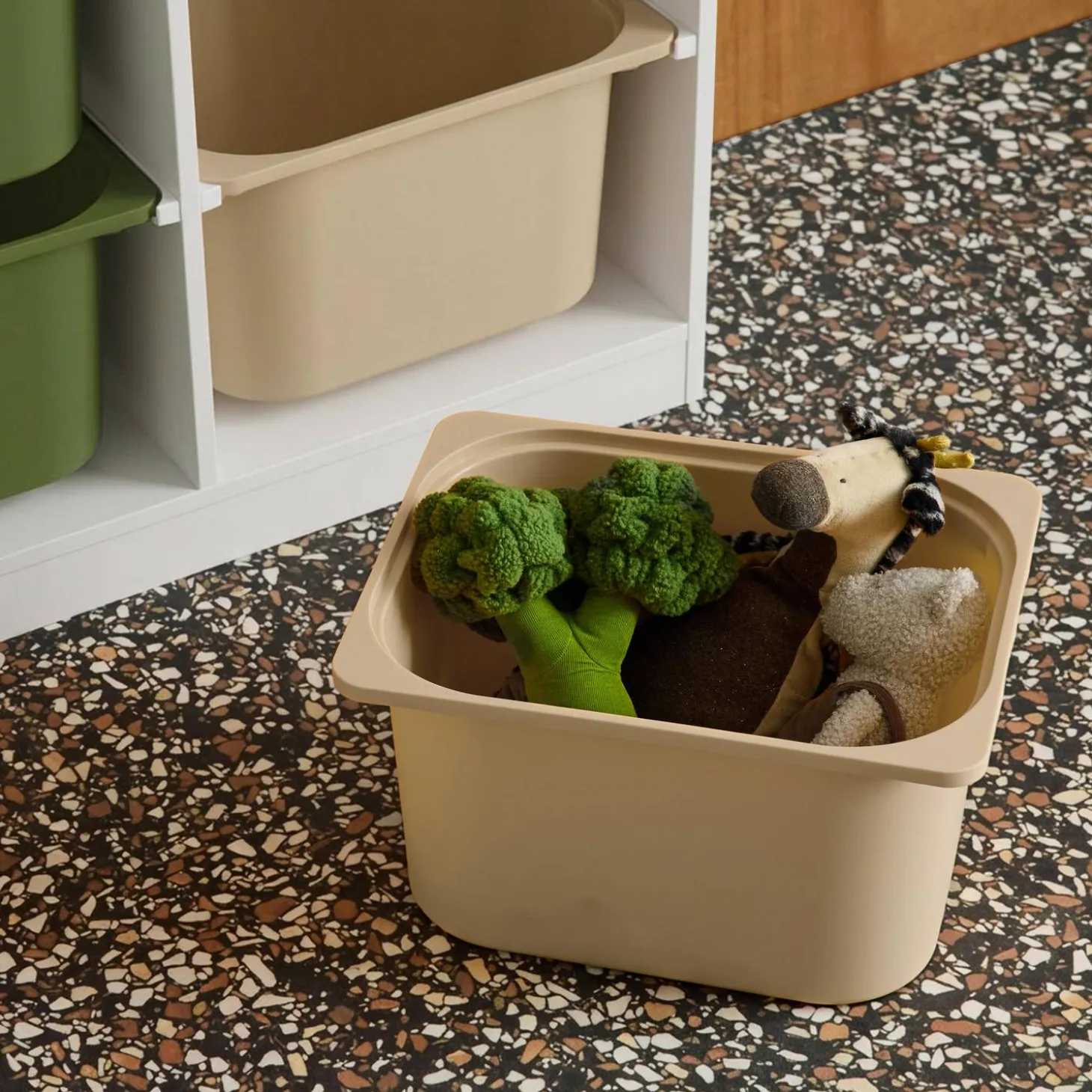 Mueble de almacenamiento infantil, 6 cajas coloridas