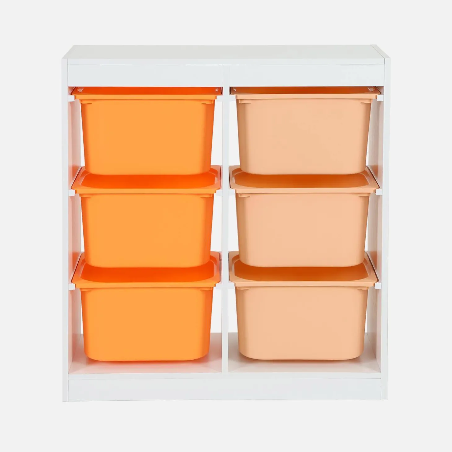 Mueble de almacenamiento infantil, 6 cajas coloridas
