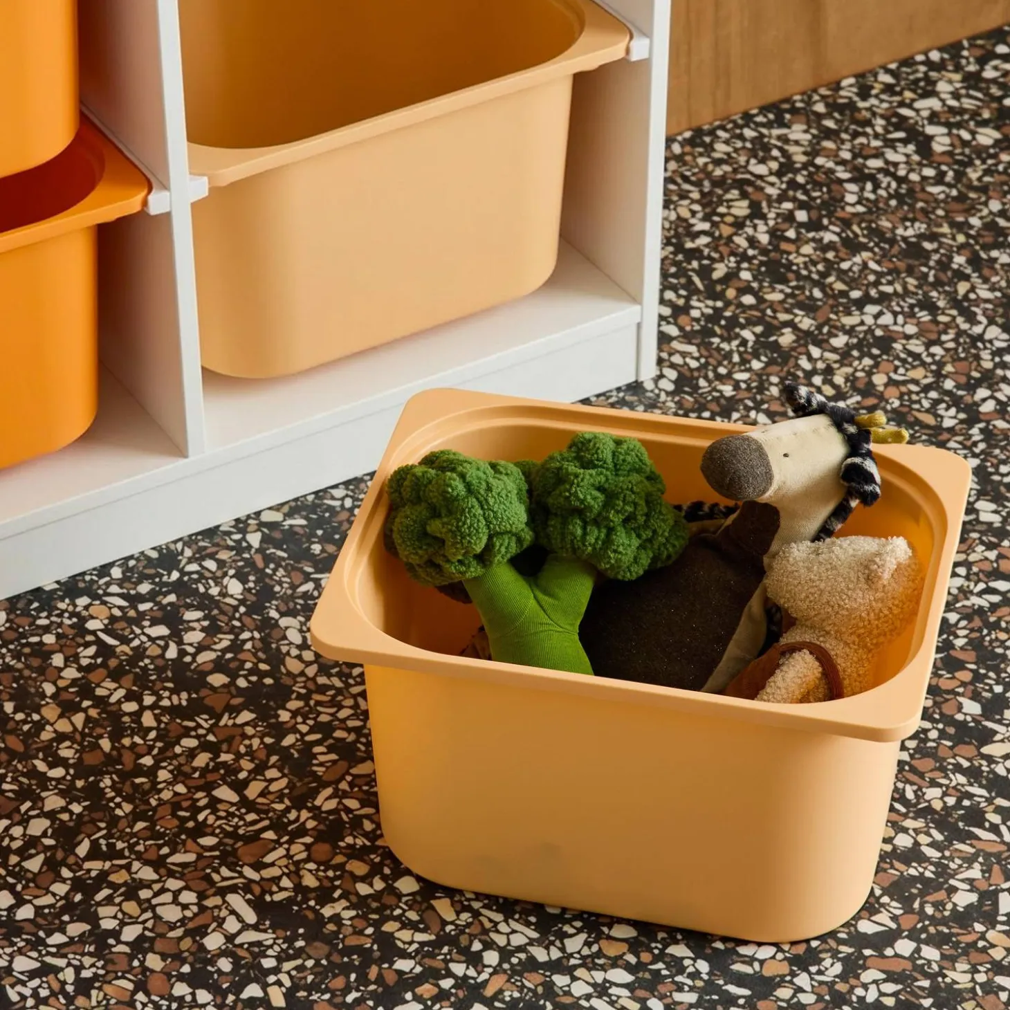 Mueble de almacenamiento infantil, 6 cajas coloridas