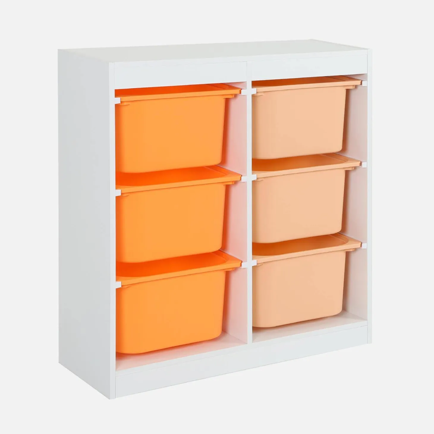 Mueble de almacenamiento infantil, 6 cajas coloridas