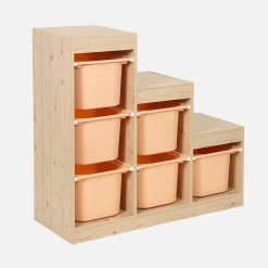 Mueble de almacenamiento infantil escalera, 6 cajones de almacenamiento