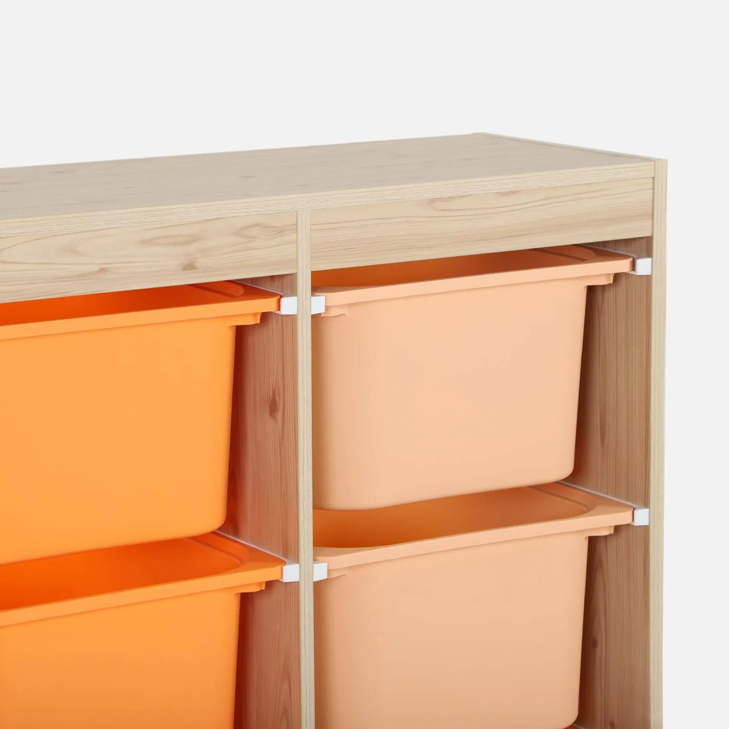 Mueble de almacenamiento infantil, 6 cajas coloridas