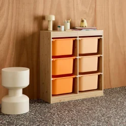 Mueble de almacenamiento infantil, 6 cajas coloridas