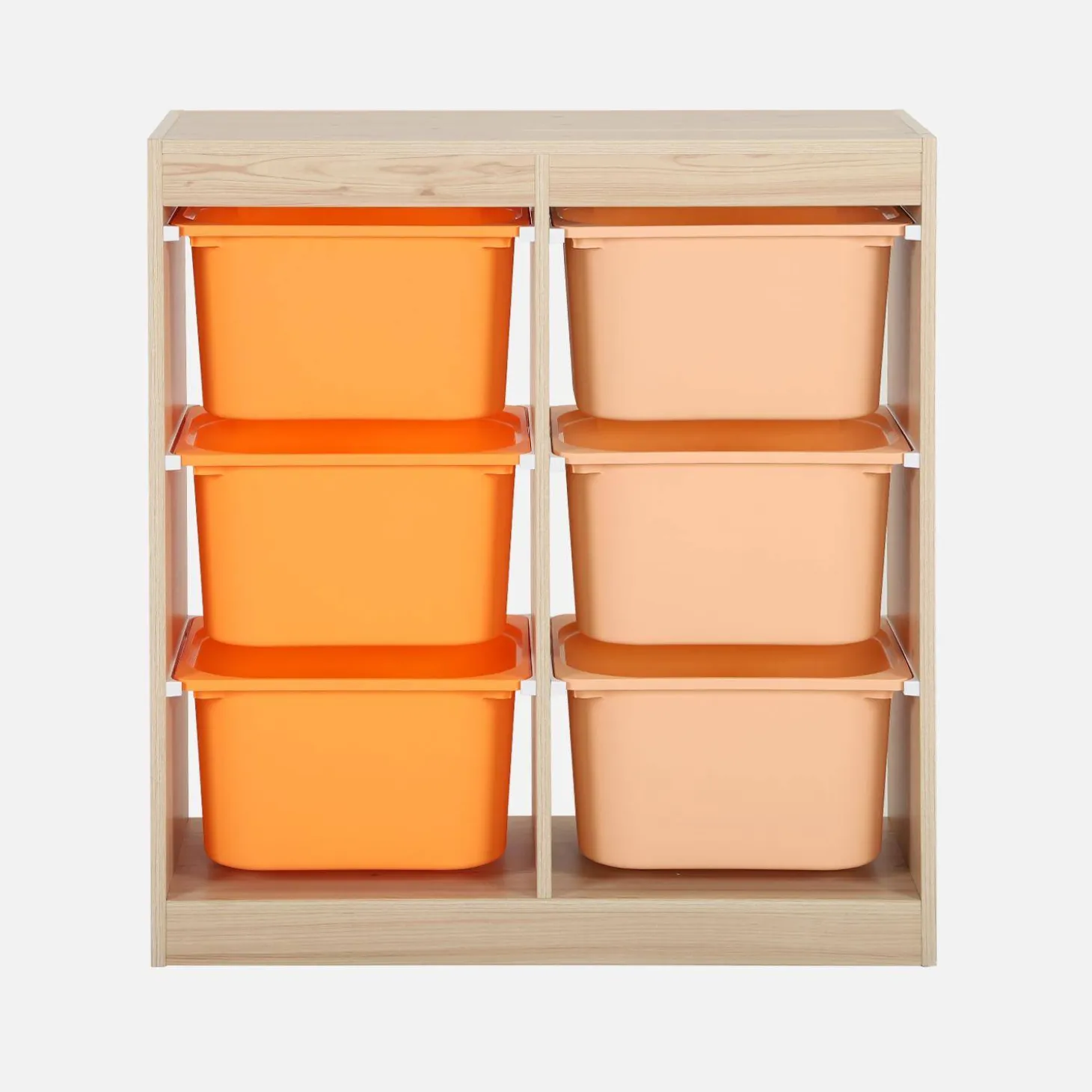 Mueble de almacenamiento infantil, 6 cajas coloridas