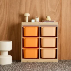 Mueble de almacenamiento infantil, 6 cajas coloridas