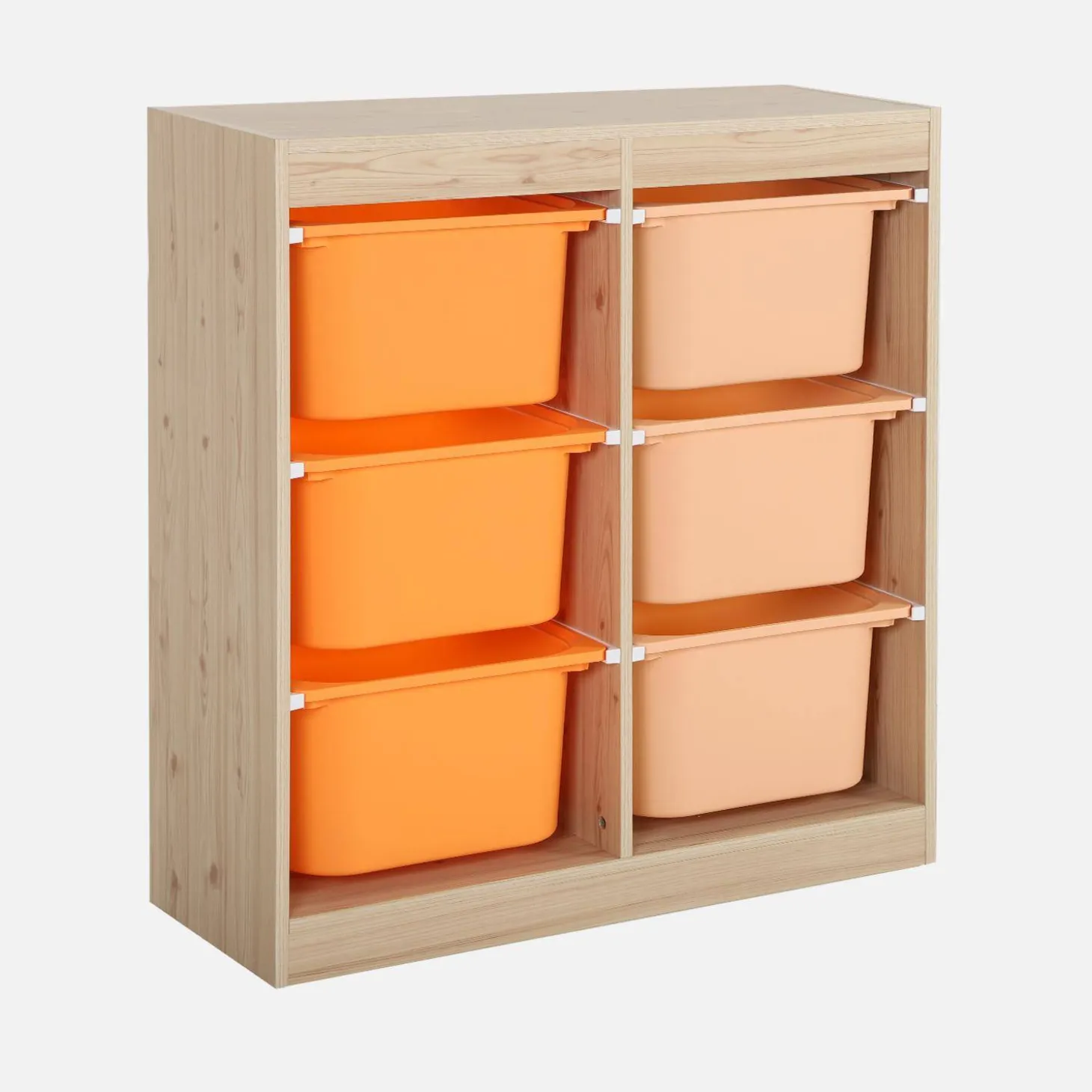 Mueble de almacenamiento infantil, 6 cajas coloridas