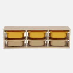 Mueble de almacenamiento infantil horizontal, 6 cajas coloridas