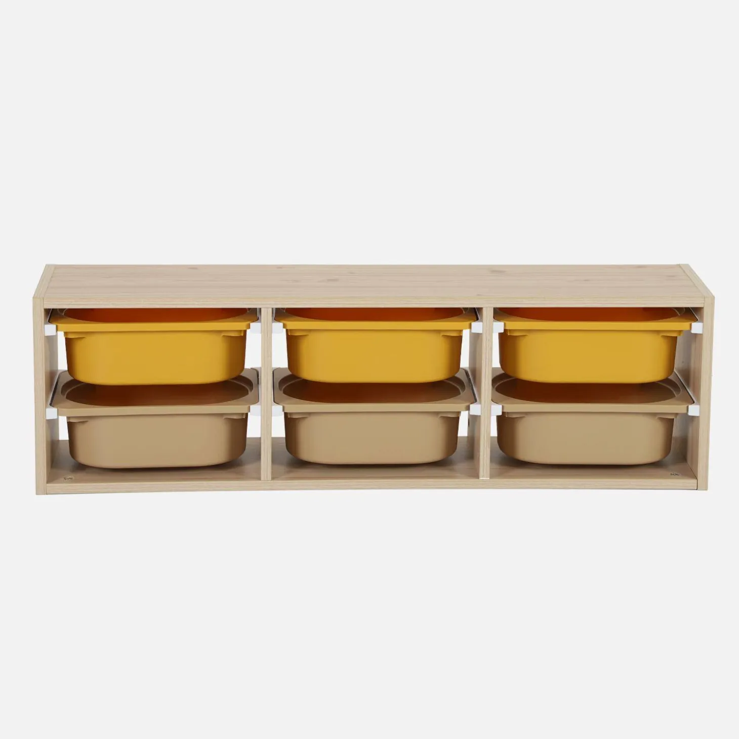 Mueble de almacenamiento infantil horizontal, 6 cajas coloridas