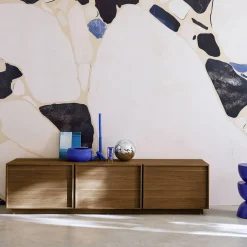 Mueble de TV de decoración de madera 3 puertas, 180cm