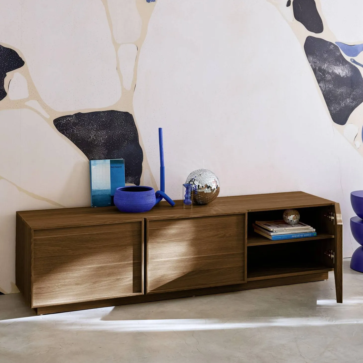 Mueble de TV de decoración de madera 3 puertas, 180cm
