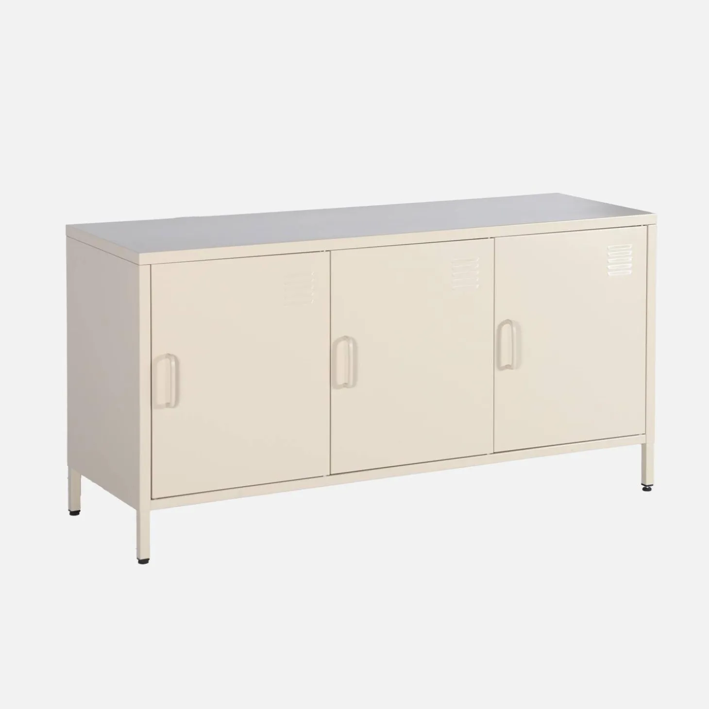 Mueble de TV industrial de metal con 3 puertas, 120cm