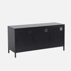 Mueble de TV industrial de metal con 3 puertas, 120cm