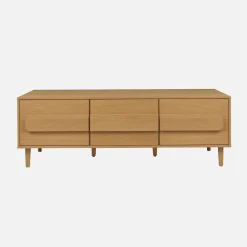 Mueble de TV vintage con efecto madera y 3 puertas, 150cm