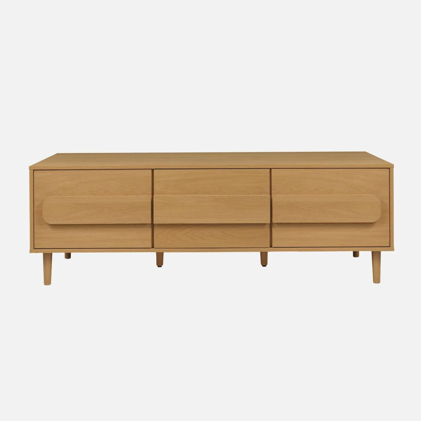 Mueble de TV vintage con efecto madera y 3 puertas, 150cm
