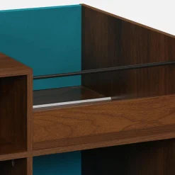 Mueble de vinilo vintage bicolor con decoración de madera y fondo colorido 100cm