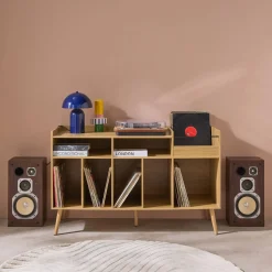 Mueble de vinilos XL estilo escandinavo, 130cm