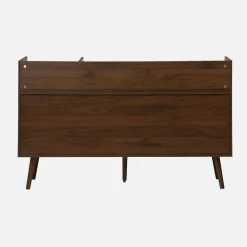 Mueble de vinilos XL vintage efecto madera oscura, 130cm