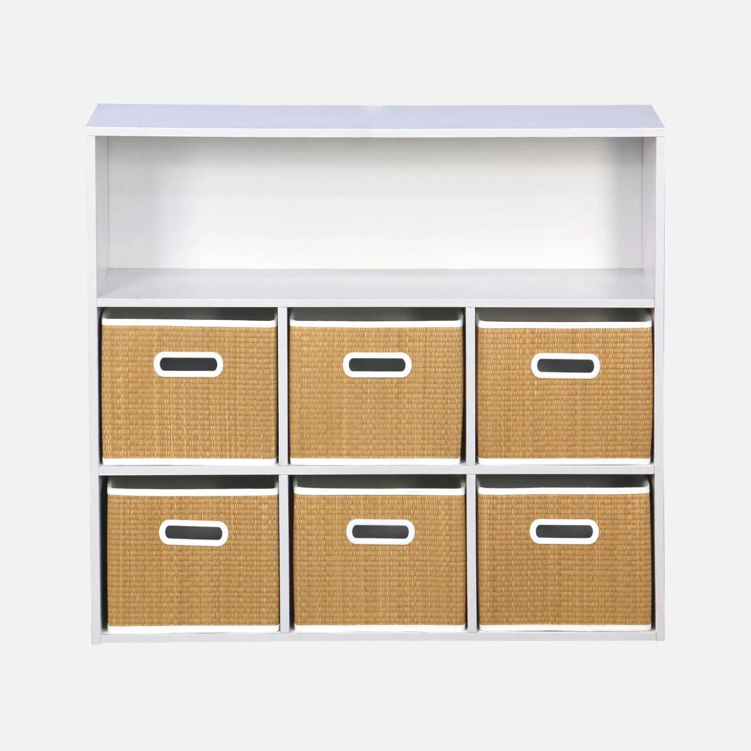 Mueble infantil con 6 cestas de fibra vegetal