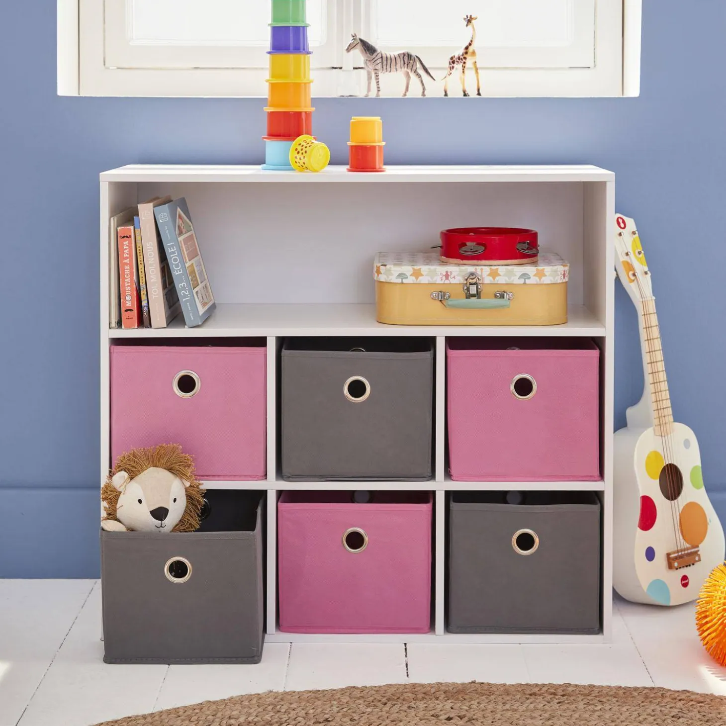 Mueble infantil con 6 cestas