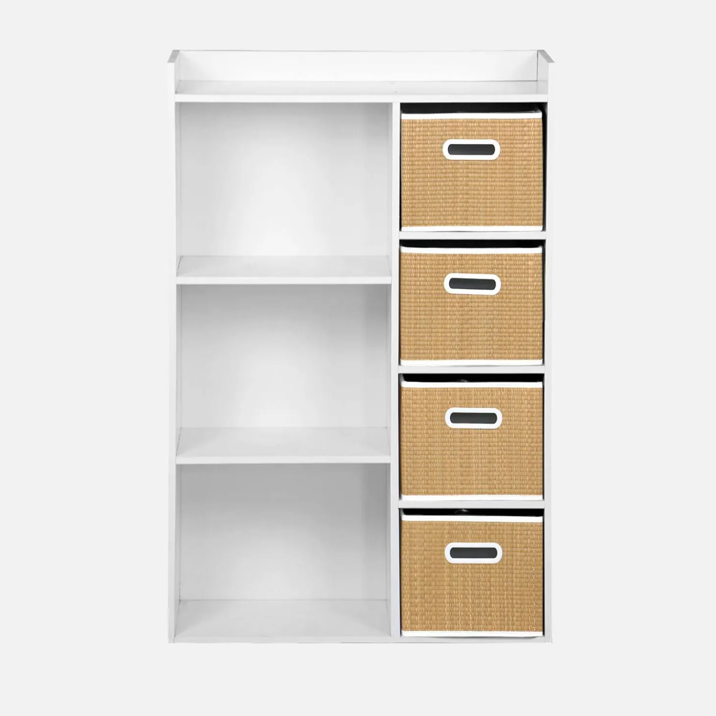 Mueble infantil con 4 cestas de fibra vegetal