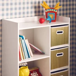 Mueble infantil con 4 cestas de fibra vegetal