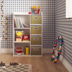 Mueble infantil con 4 cestas de fibra vegetal