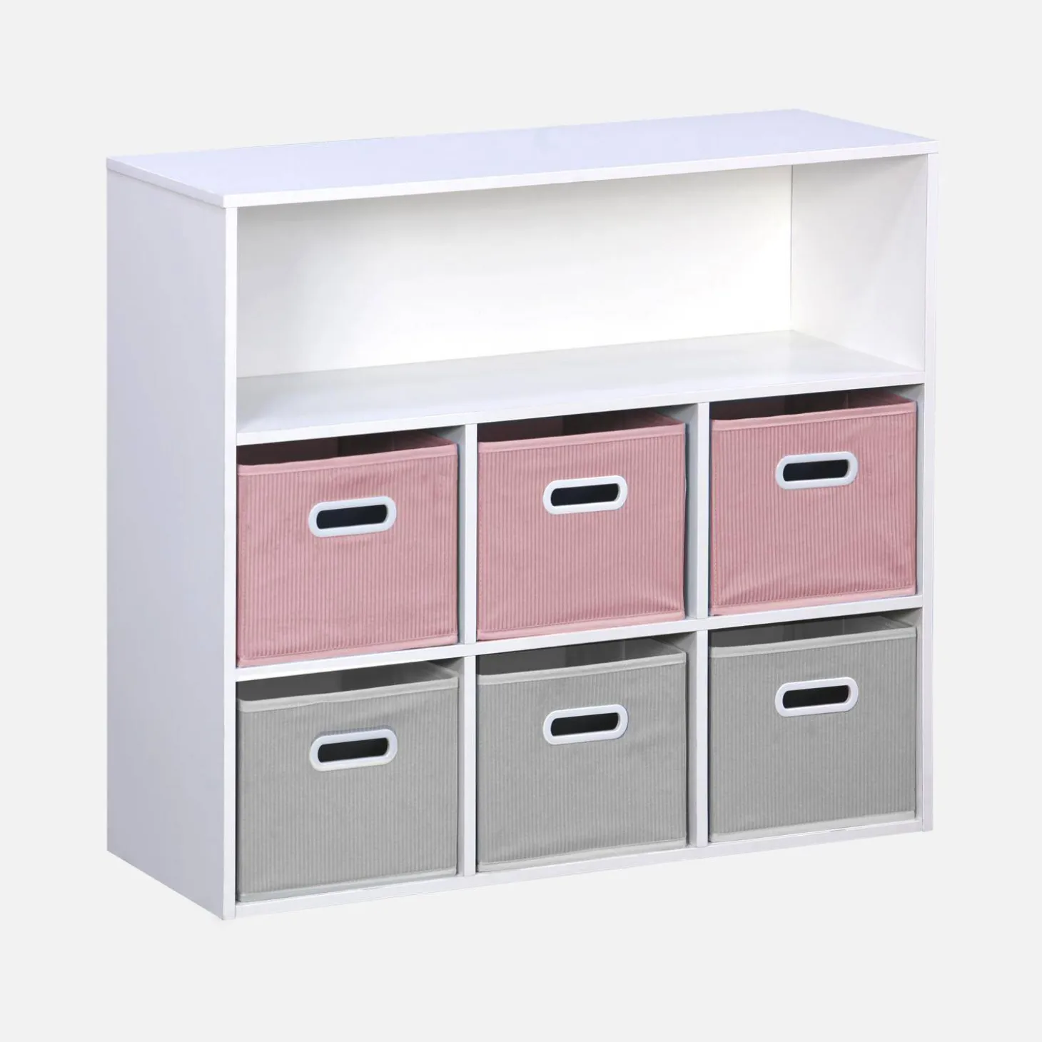 Mueble infantil con 6 cestas de terciopelo