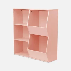 Mueble para niños, 3 estantes y 2 espacios de almacenamiento