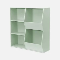 Mueble para niños, 3 estantes y 2 espacios de almacenamiento