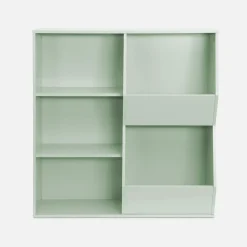Mueble para niños, 3 estantes y 2 espacios de almacenamiento