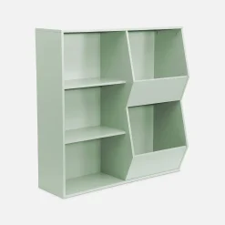 Mueble para niños, 3 estantes y 2 espacios de almacenamiento