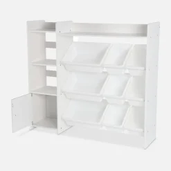 Mueble para niños con 9 cubos, 4 estantes y 1 puerta