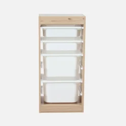 Mueble para niños con 4 cubos de almacenaje