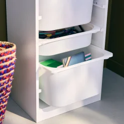 Mueble para niños con 4 cubos de almacenaje