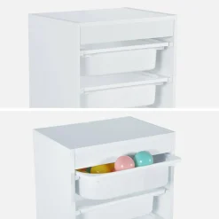 Mueble para niños con 4 cubos de almacenaje
