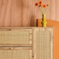 Mueble para zapatos de caña con 3 cajones