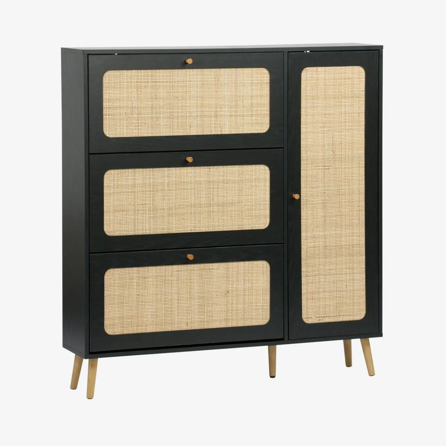 Mueble para zapatos de caña con 3 cajones