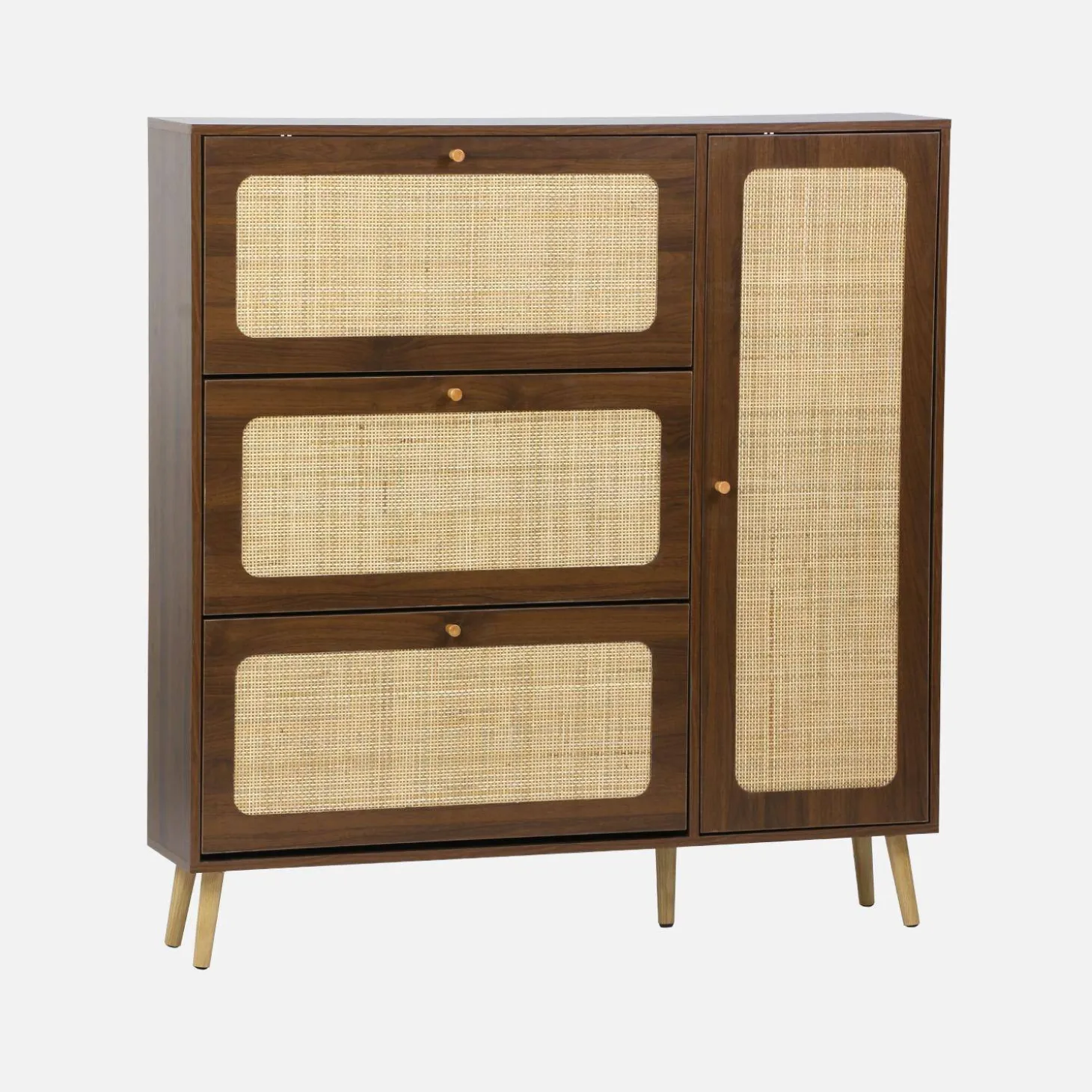 Mueble para zapatos de caña con 3 cajones