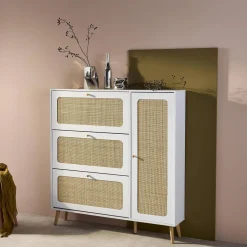 Mueble para zapatos de caña con 3 cajones
