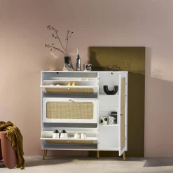 Mueble para zapatos de caña con 3 cajones